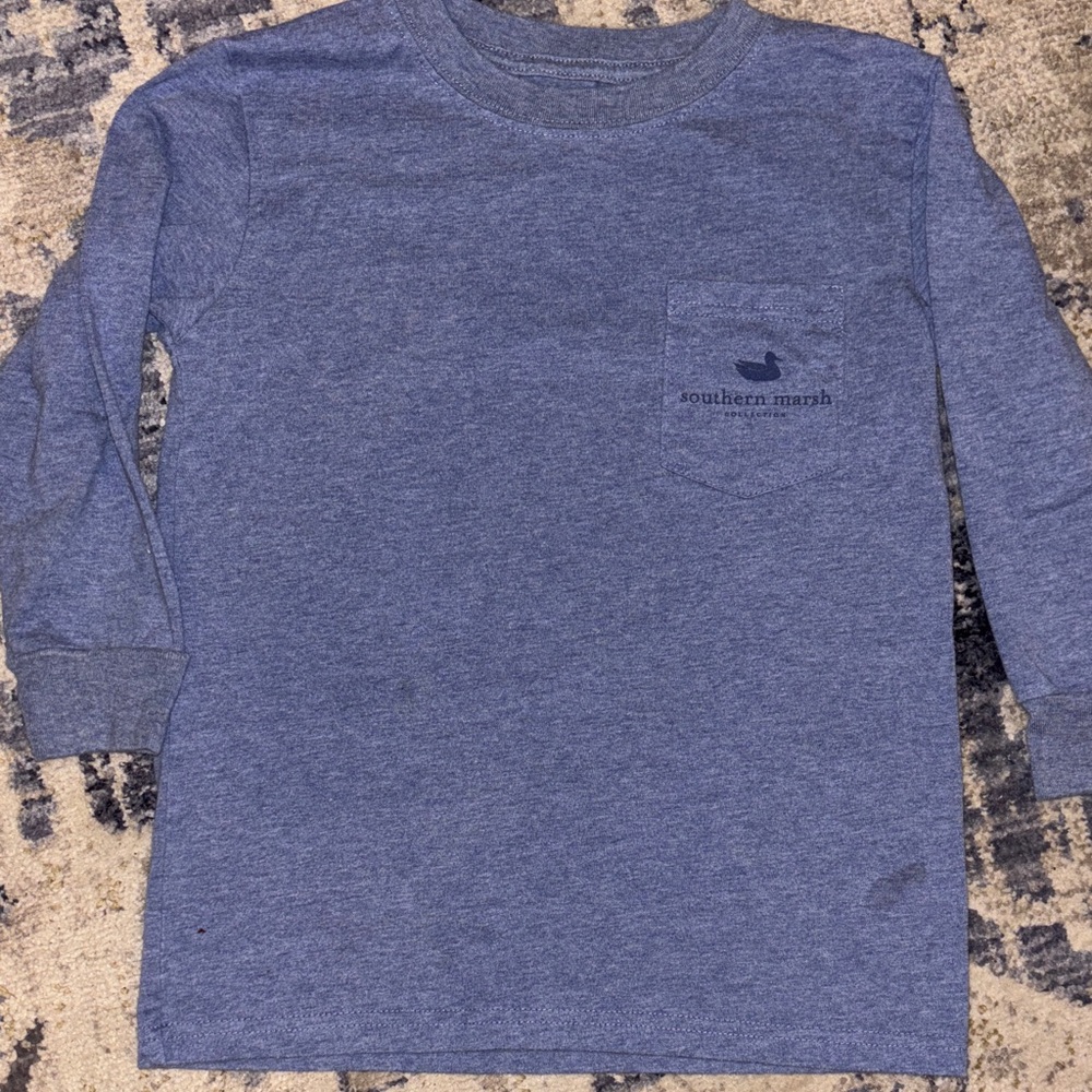 Southern Marsh Kids Heather Blue Long Sleeve Tee